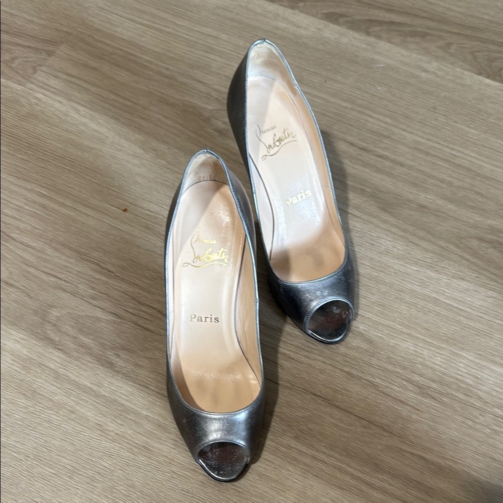 Christian Louboutin Silver Stiletto Heels